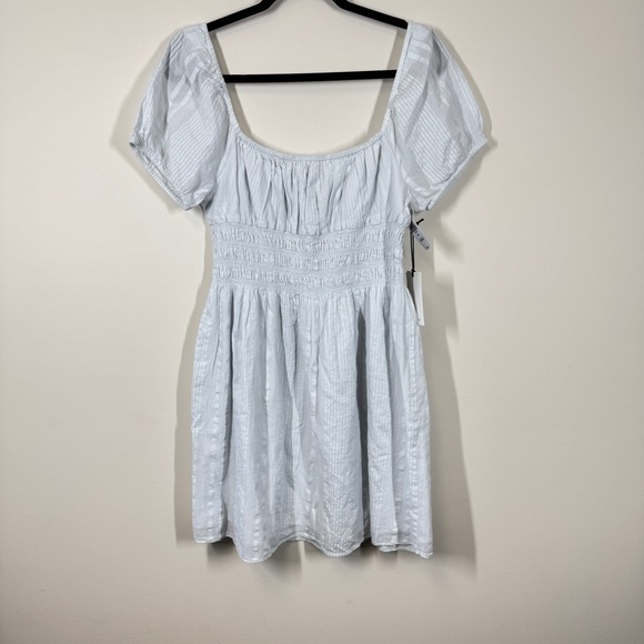 Aritzia Sunday Best Organic Cotton Puff Sleeve Babydoll Mini Dress Size Large - Picture 8 of 13